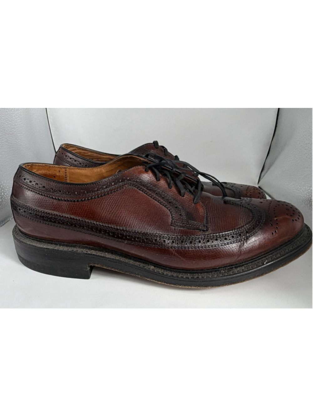 Stuart Holmes Wing Tip Shoes Leather Full Brogue Oxford Dress Brown Mens 8.5